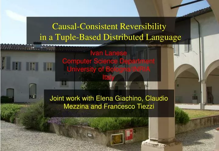 causal consistent reversibility in a tuple based distributed language