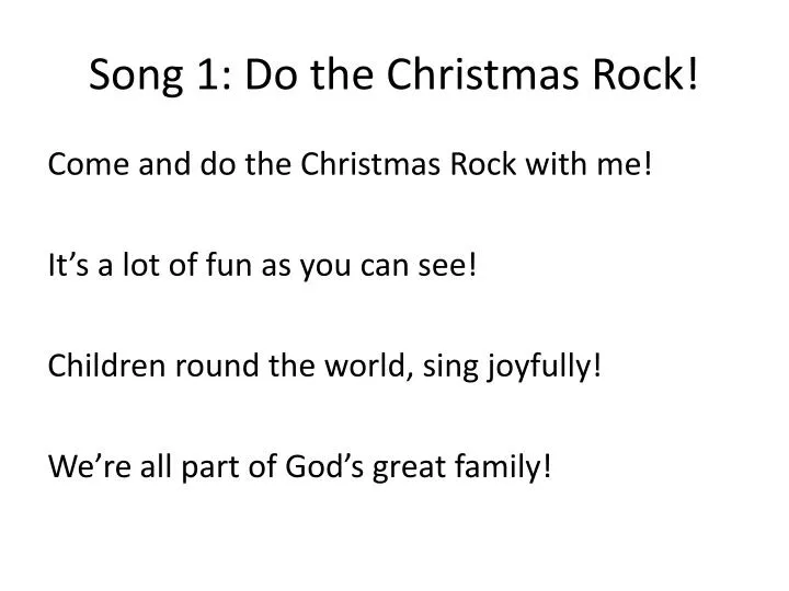 song 1 do the christmas rock