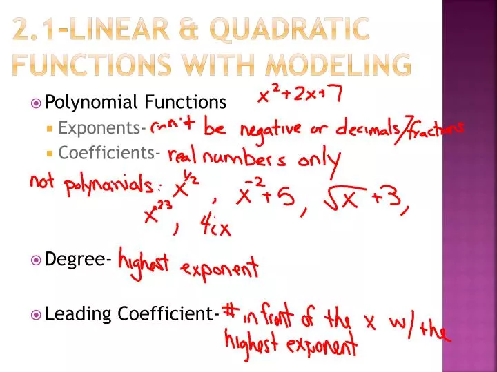 2 1 linear quadratic functions with modeling
