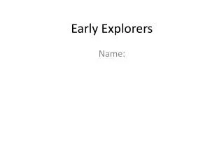 early explorers