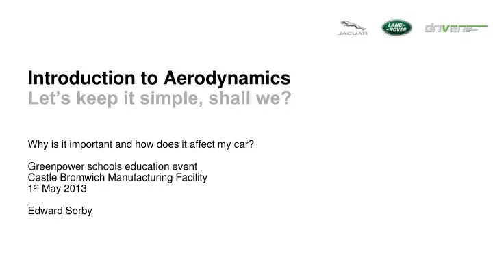 introduction to aerodynamics let s keep it simple shall we