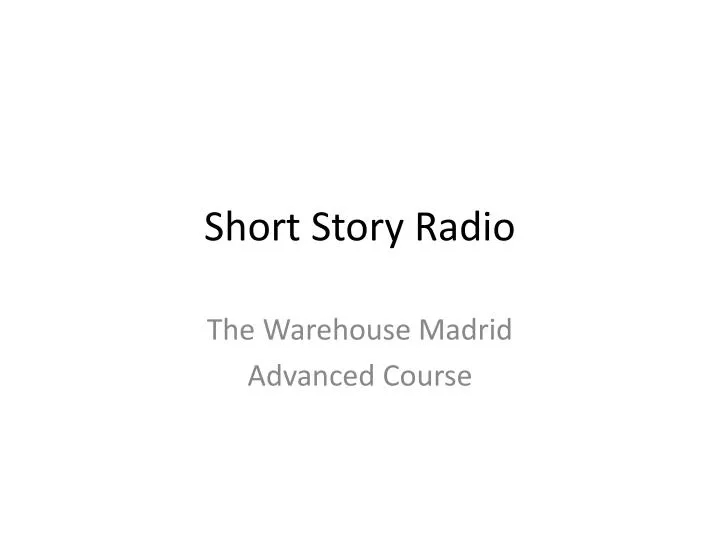short story radio