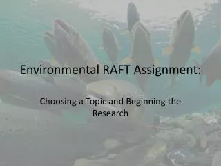 Environmental RAFT Assignment: