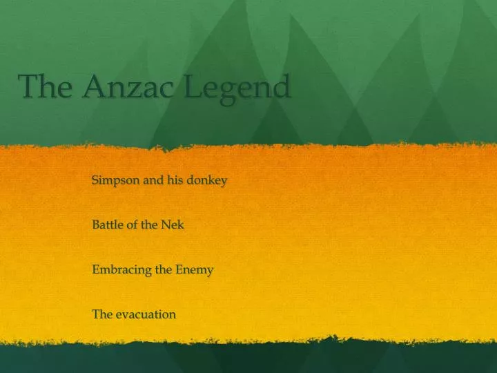 the anzac legend