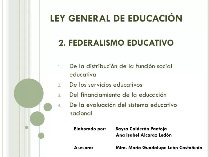 ley general de educaci n 2 federalismo educativo