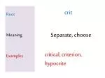 Root Meaning Examples - slide 1