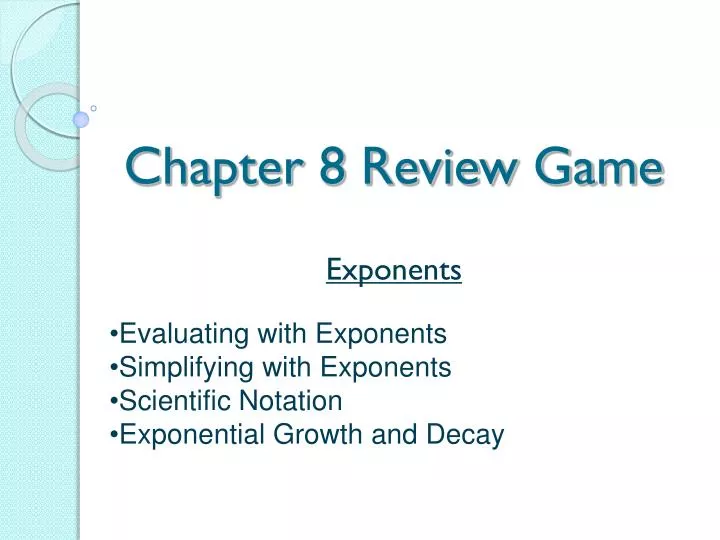 chapter 8 review game