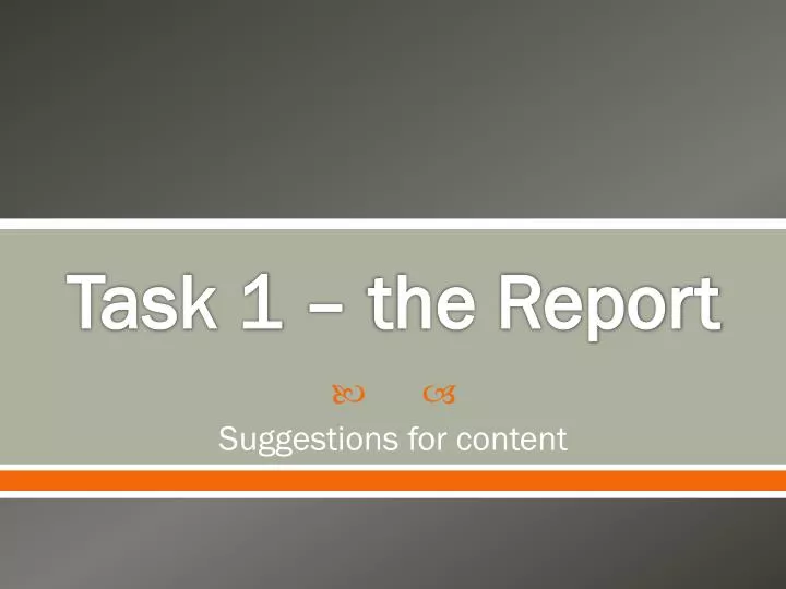 task 1 the report