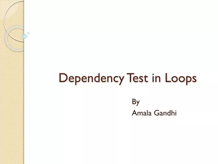 dependency test in loops