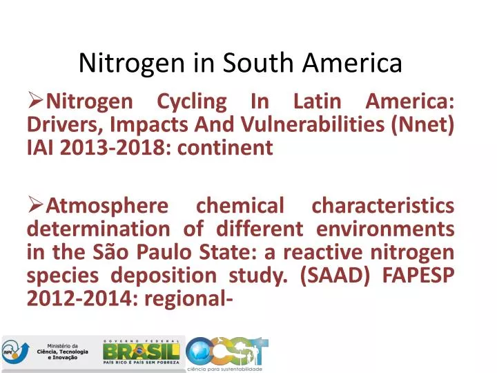 nitrogen in south america