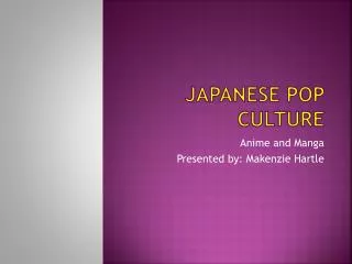 Japanese Pop culture