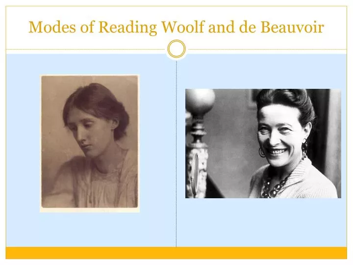 modes of reading woolf and de beauvoir