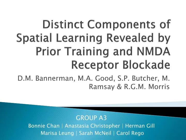 distinct components of spatial learning revealed by prior training and nmda receptor blockade