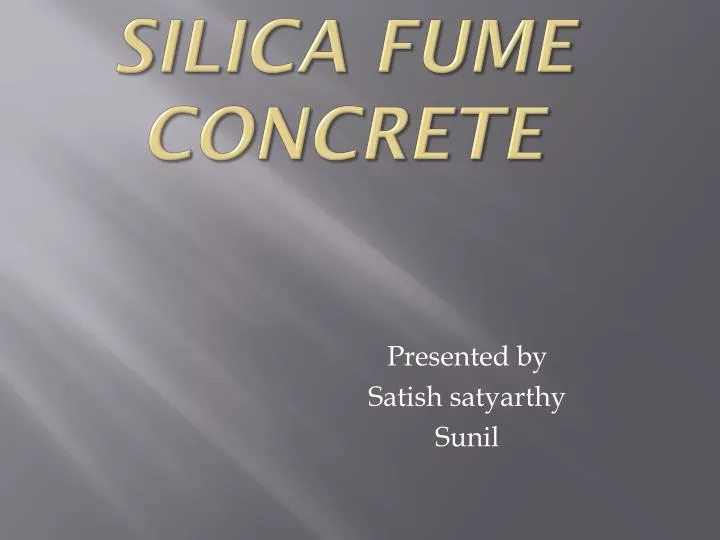 silica fume concrete