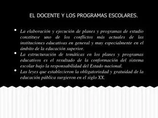 el docente y los programas escolares