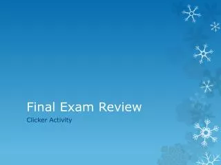 Final Exam Review