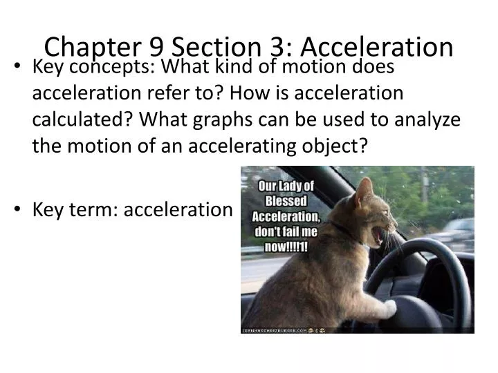 chapter 9 section 3 acceleration