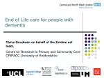 End of Life care for people with dementia