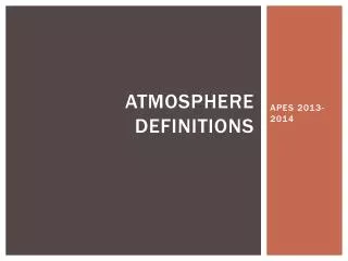 atmosphere Definitions