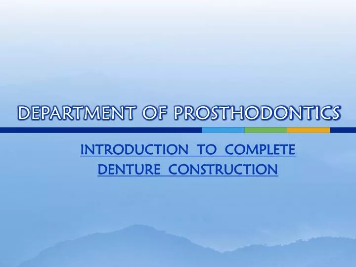 department of prosthodontics