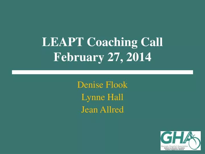 leapt coaching call february 27 2014