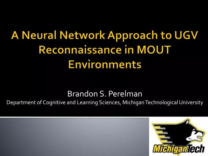 brandon s perelman department of cognitive and learning sciences michigan technological university