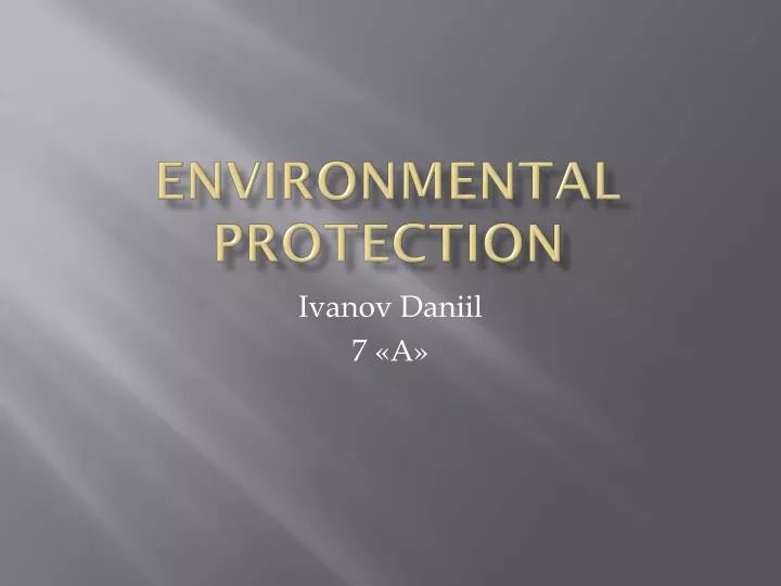 environmental protection