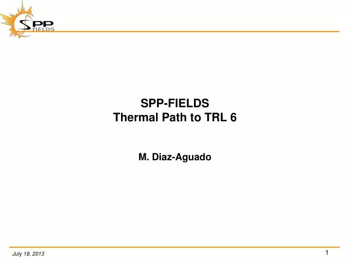 spp fields thermal path to trl 6