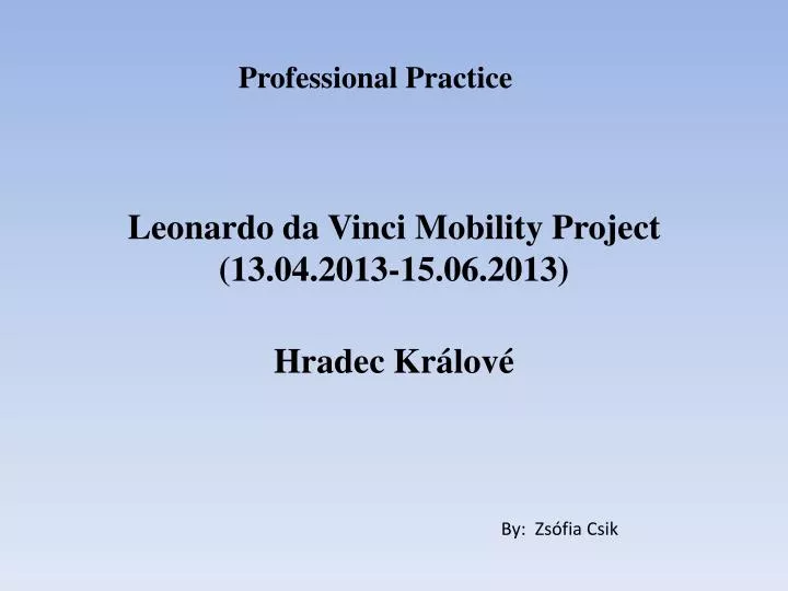 leonardo da vinci mobility project 13 04 2013 15 06 2013