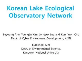 Korean Lake Ecological Observatory Network