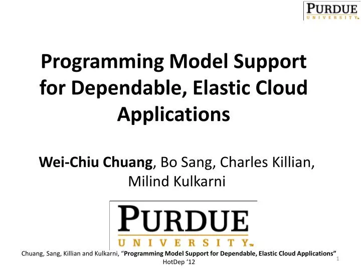 programming model support for dependable elastic cloud applications