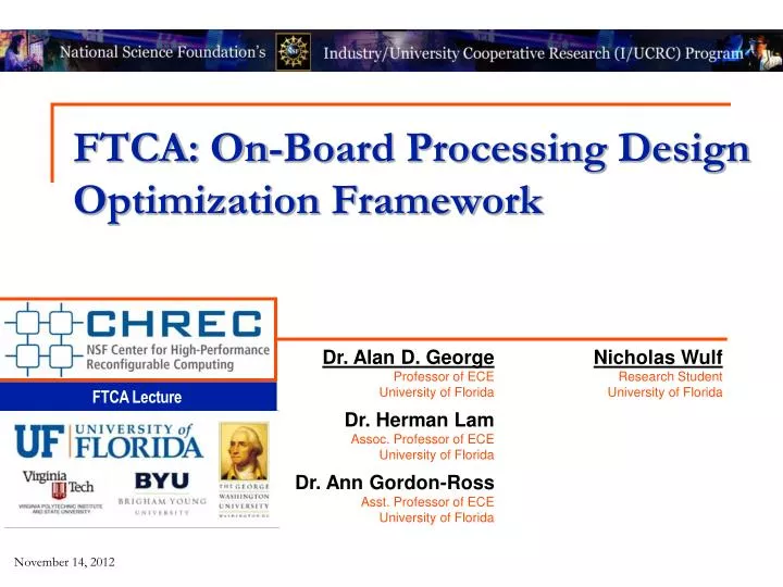 ftca on board processing design optimization framework