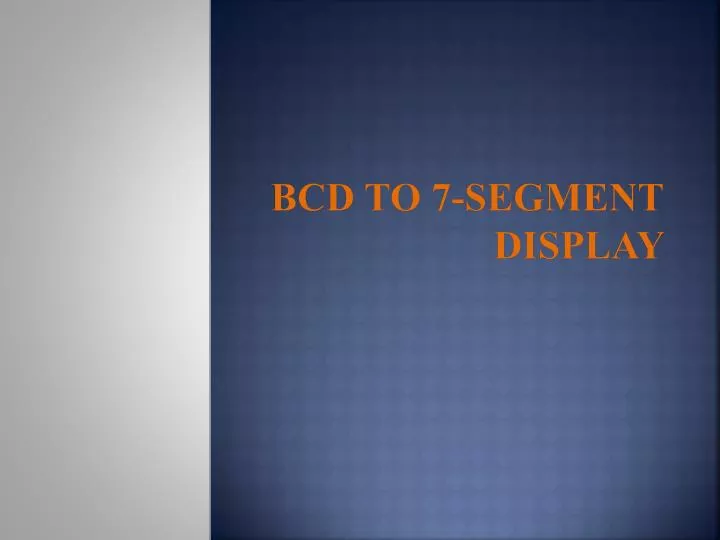 bcd to 7 segment display