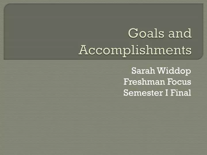 goals and accomplishments