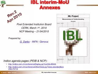 IBL interim-MoU Annexes