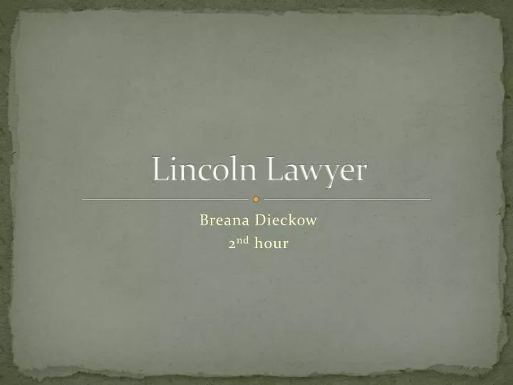 lincoln lawyer