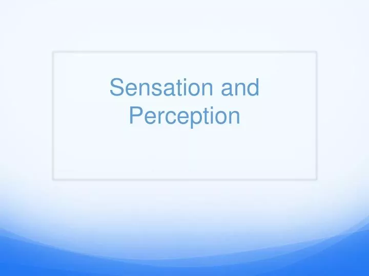 PPT - Sensation and Perception PowerPoint Presentation, free download -  ID:2232662