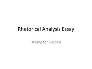 Rhetorical Analysis Essay