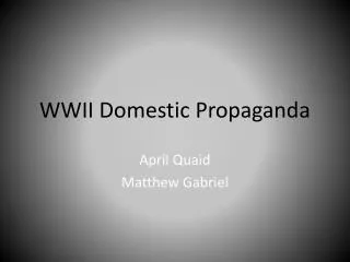 WWII Domestic Propaganda