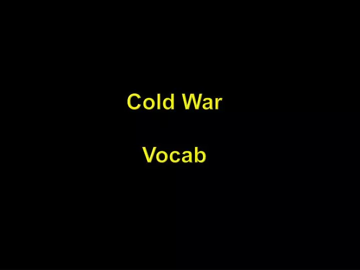 cold war vocab