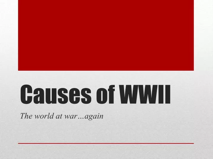 causes of wwii