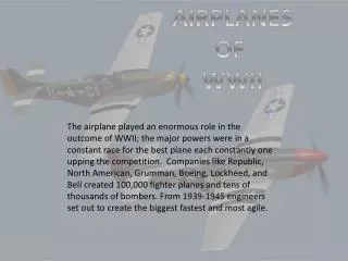 AIRPLANES OF WWII