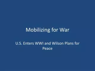Mobilizing for War