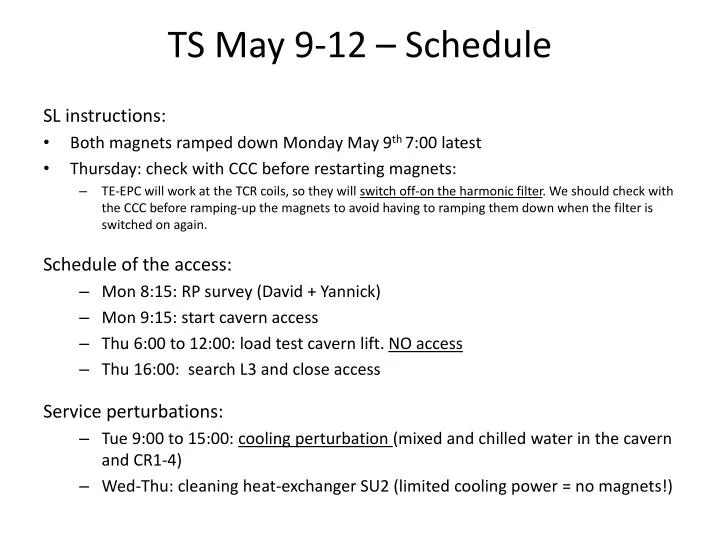 ts may 9 12 schedule