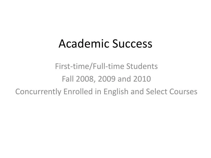 academic success