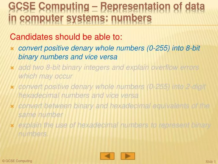 gcse computing representation of data in computer systems numbers