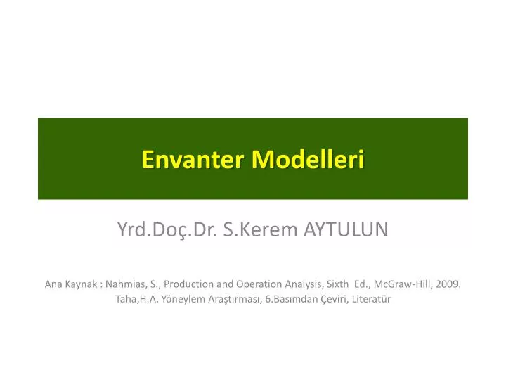 envanter modelleri