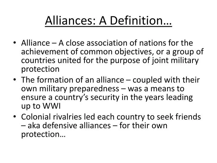 alliances a definition
