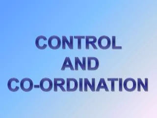 CONTROL AND CO-ORDINATION