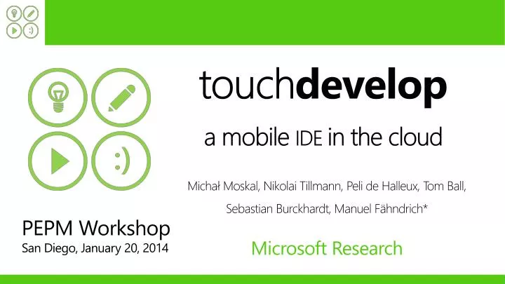 touch develop a mobile ide in the cloud